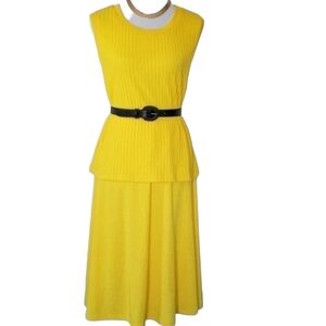 Vintage‎ 80's Caron of Chicago Yellow Skirt…